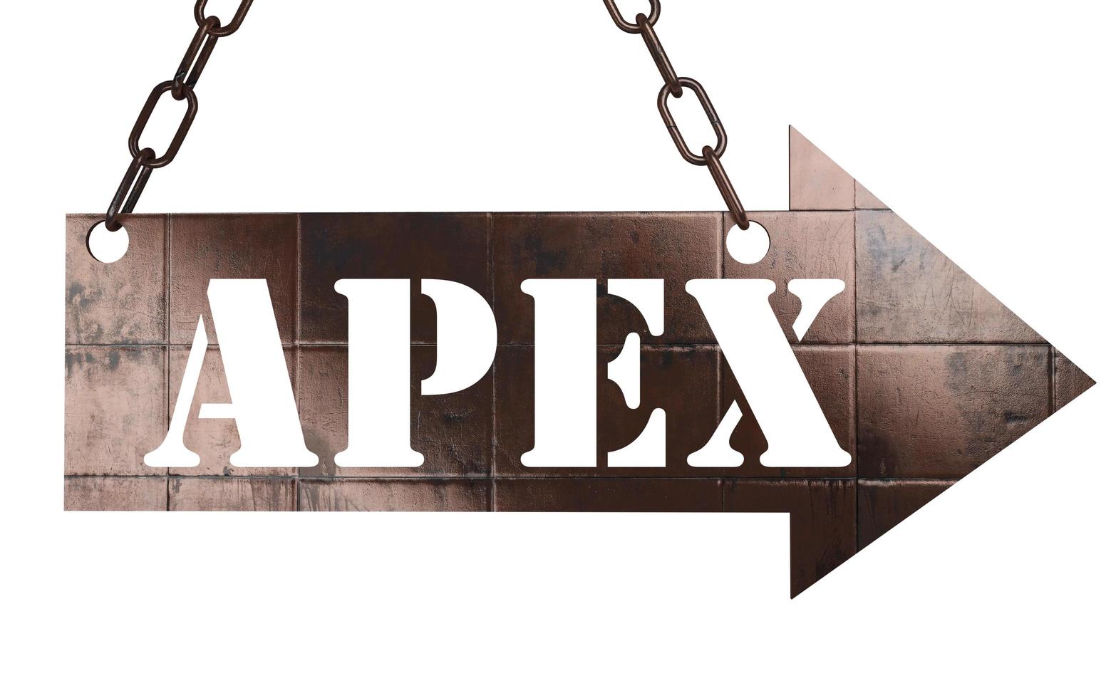 apex word on metal pointer photo