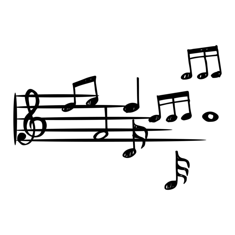 Fondo de patrón de notas musicales de fideos. musical abstracto sobre fondo blanco. vector