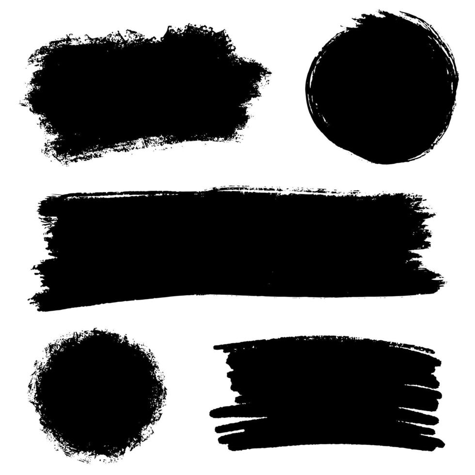 Collection of vector brush hand drawn graphic element. Set of vector brush strokes isolated on white background. vector illustration.