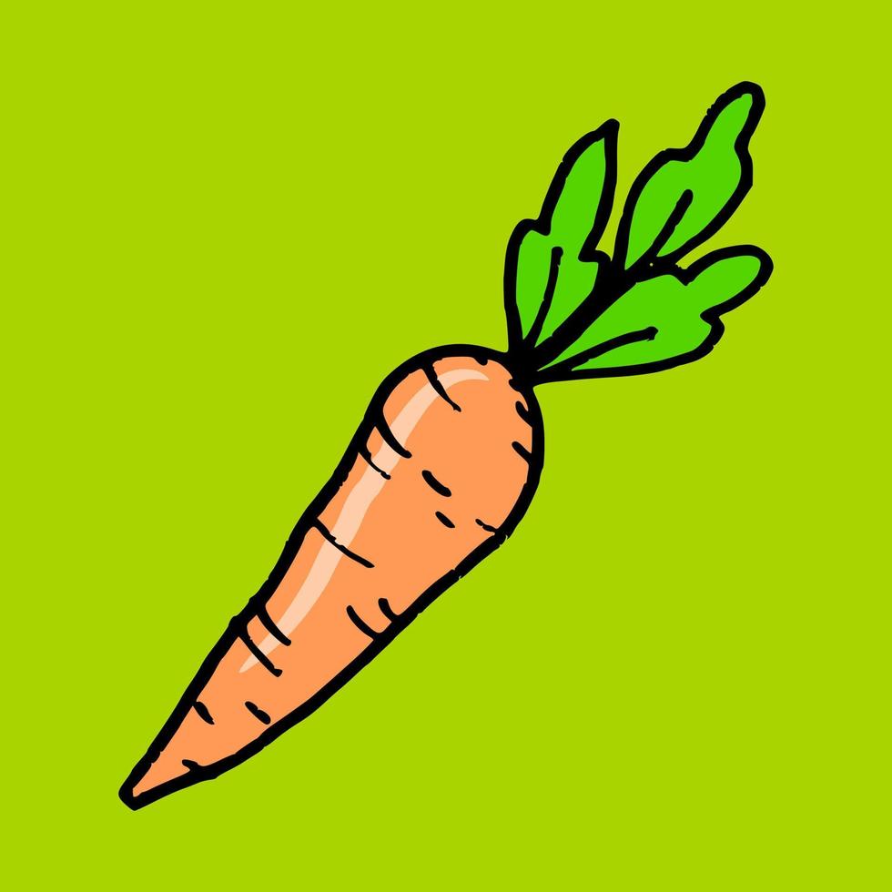icono de garabato de dibujos animados de zanahoria vector