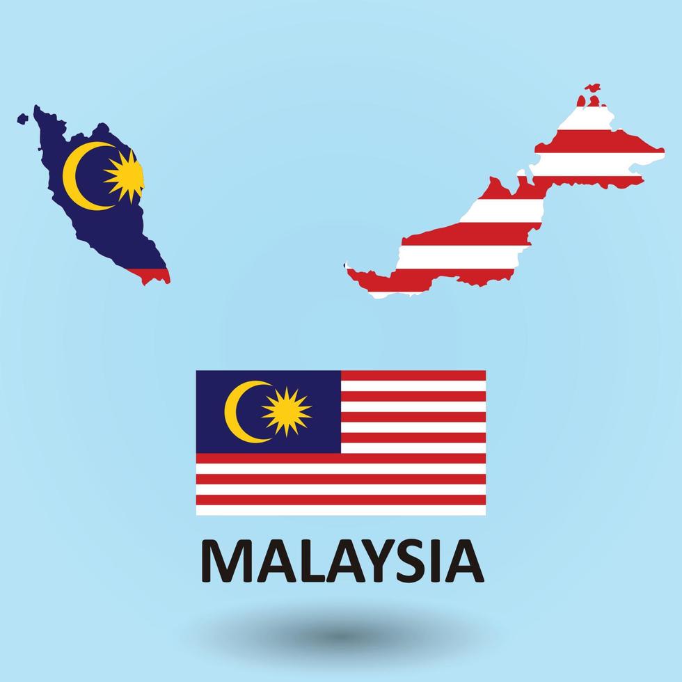 Malaysia Map and Flag Background vector