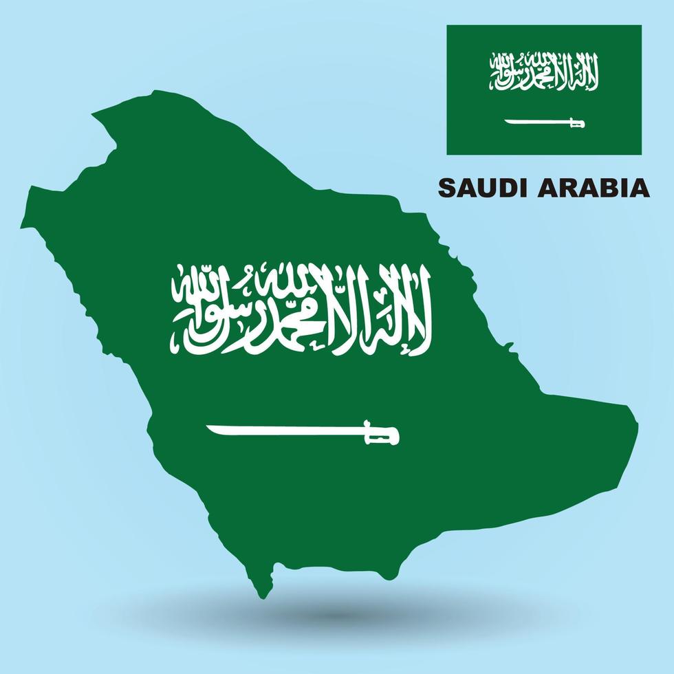 Saudi Arabia Map and Flag Background vector