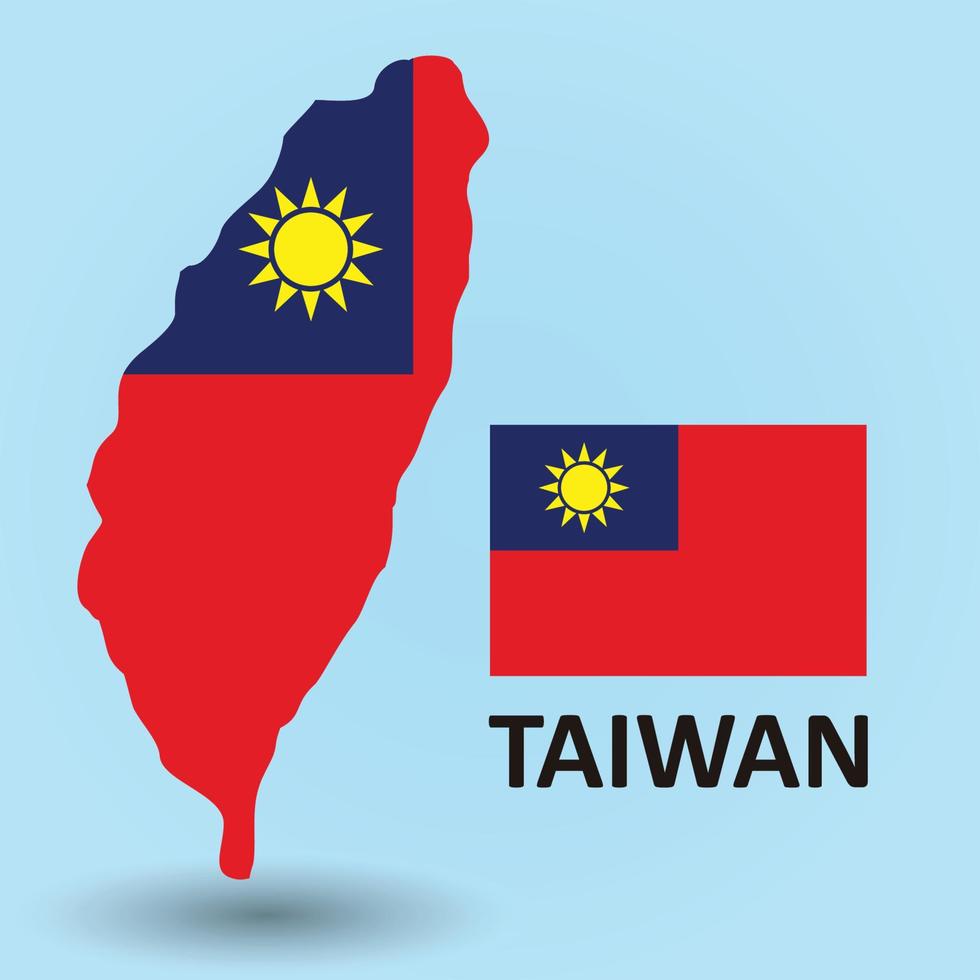 Taiwan Map and Flag Background vector
