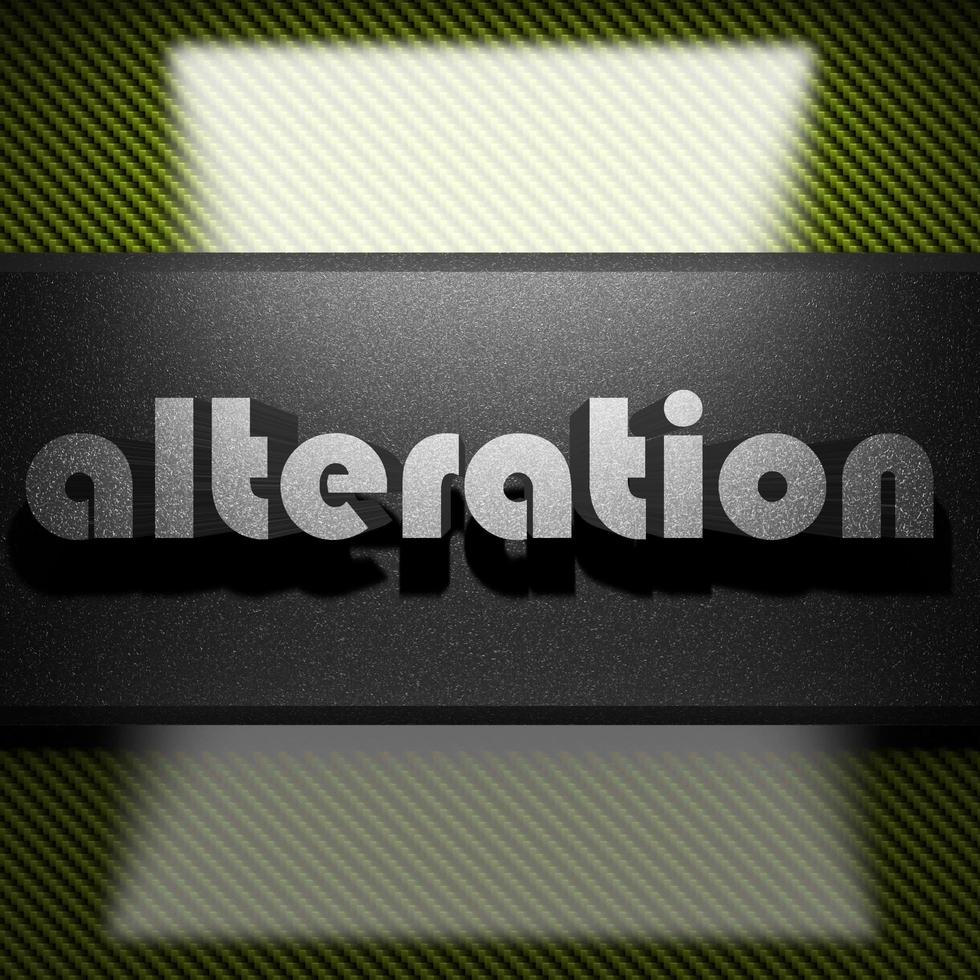 alteration word of iron on carbon photo