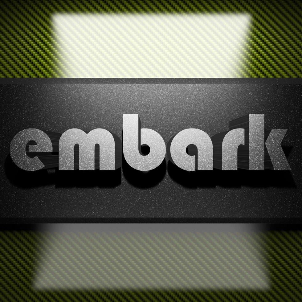 embark word of iron on carbon photo