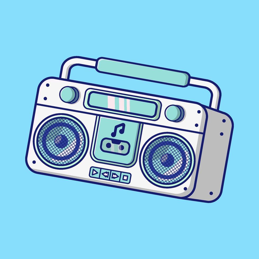 cool electric music boombox cartoon vector illustration