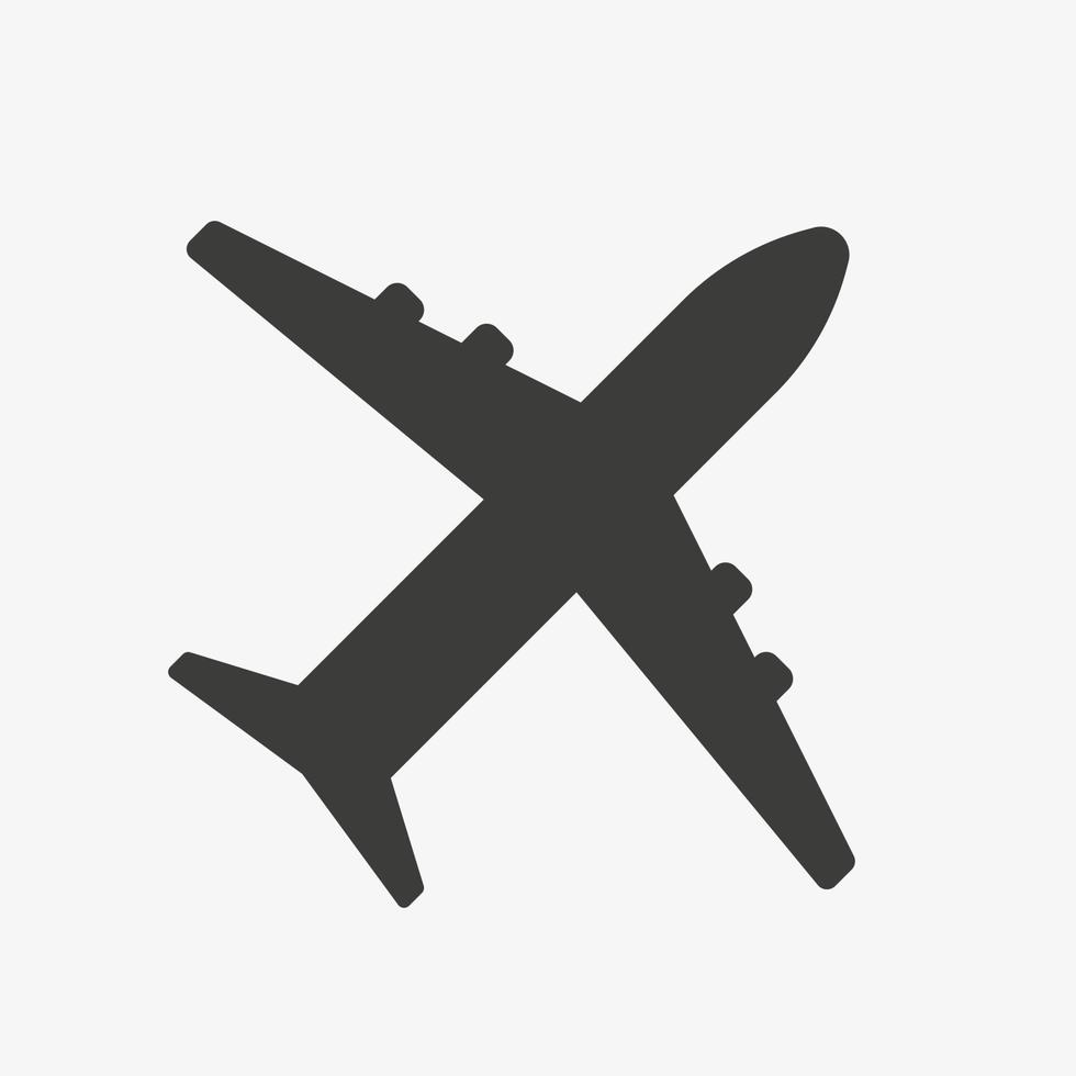 Airplane vector icon isolated on white background