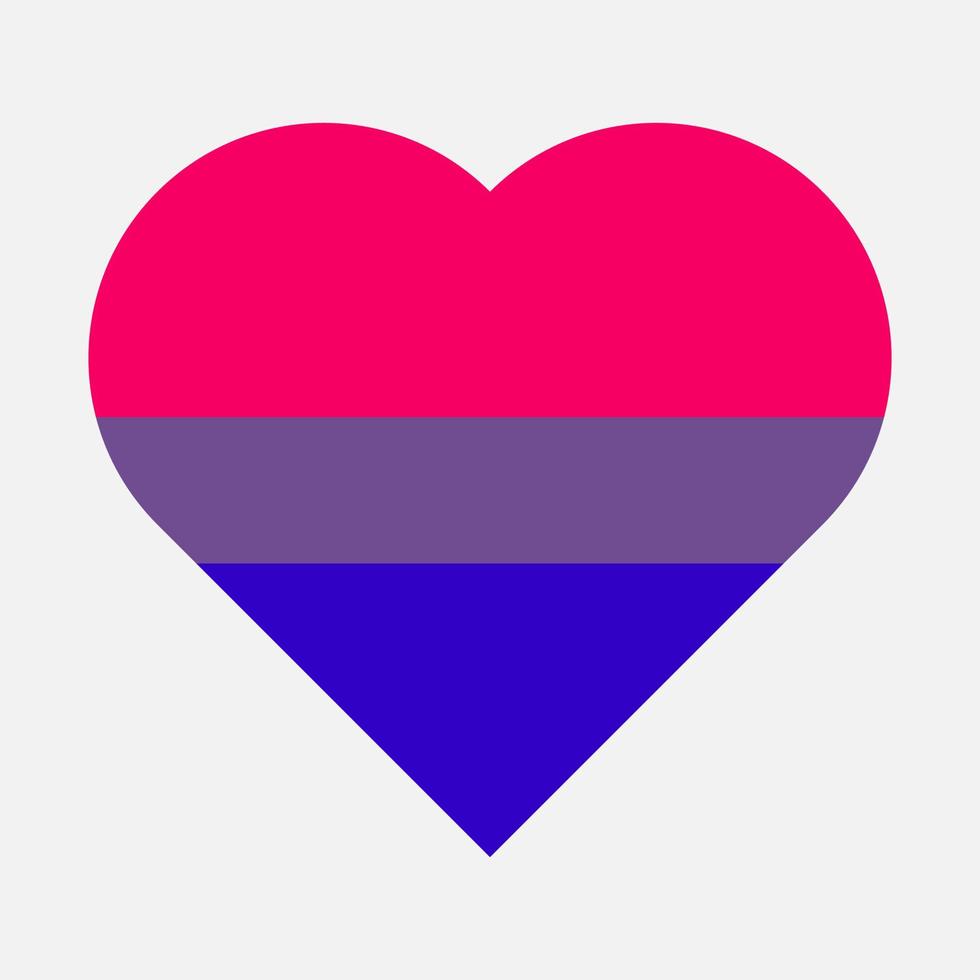 icono de vector de corazón de bandera bisexual