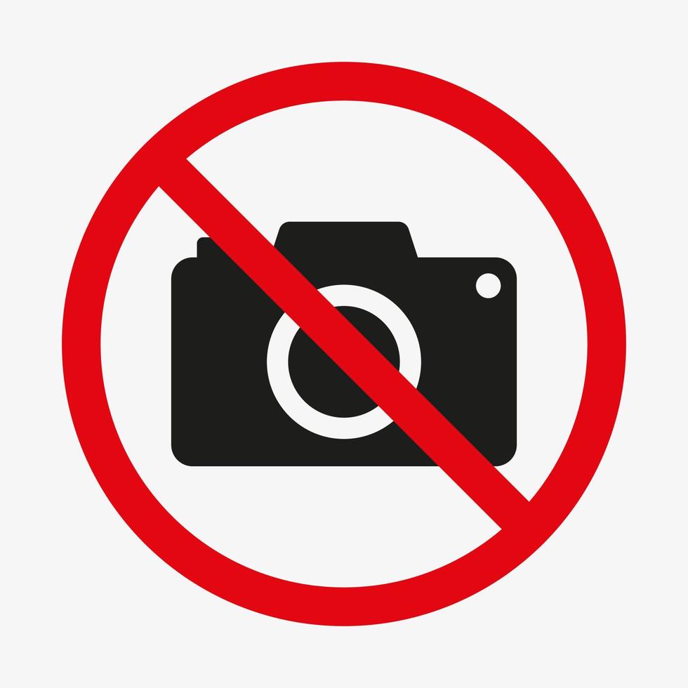 Photography not allowed symbol. Camera ban sign. vector