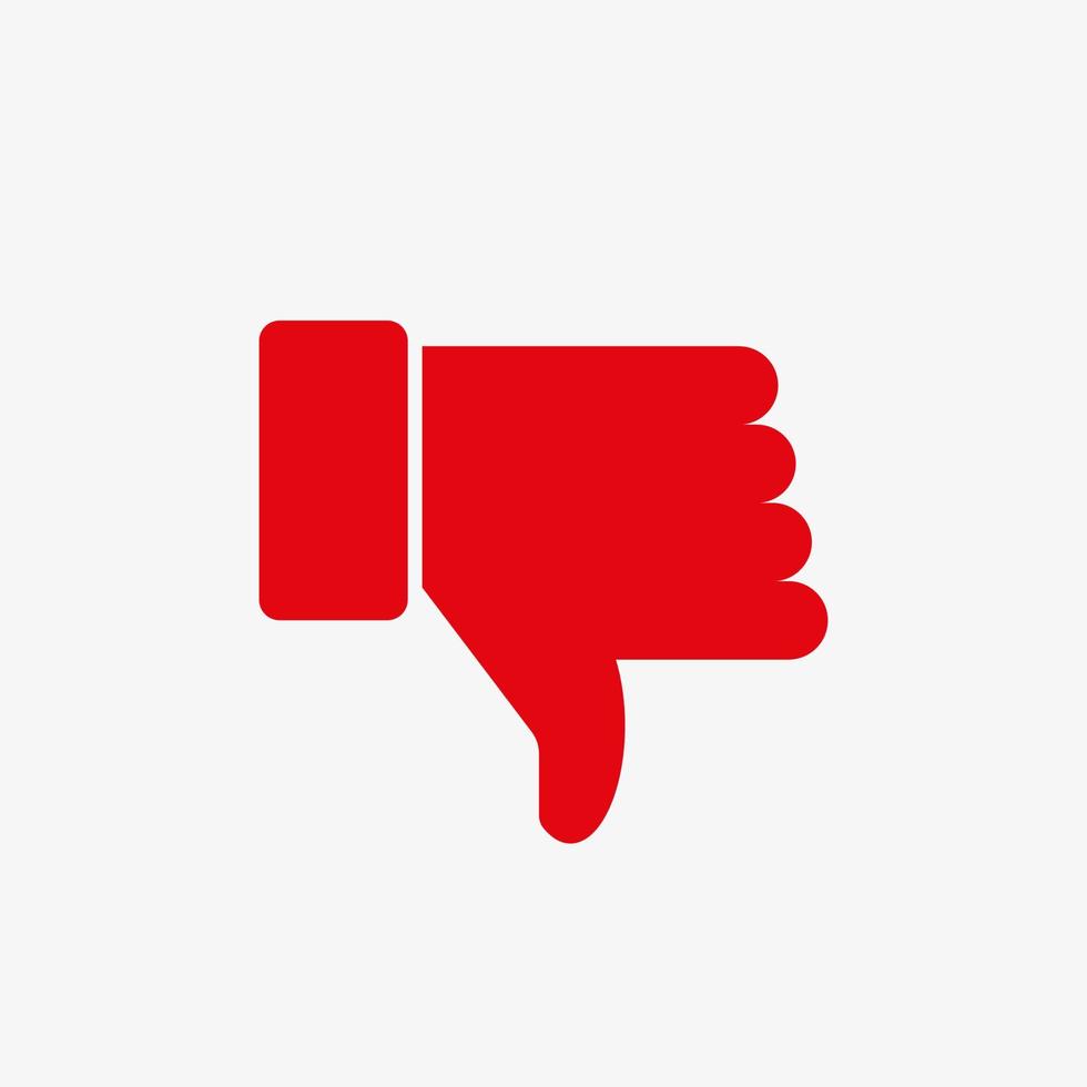 Dislike vector icon for social media. Hand with thumb down