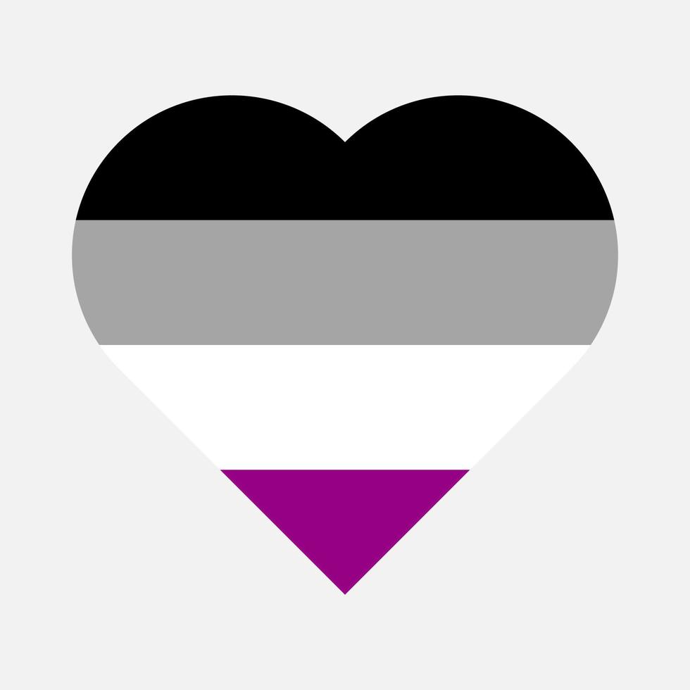 Asexual flag heart vector icon