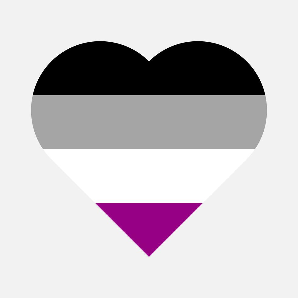 Asexual flag heart vector icon