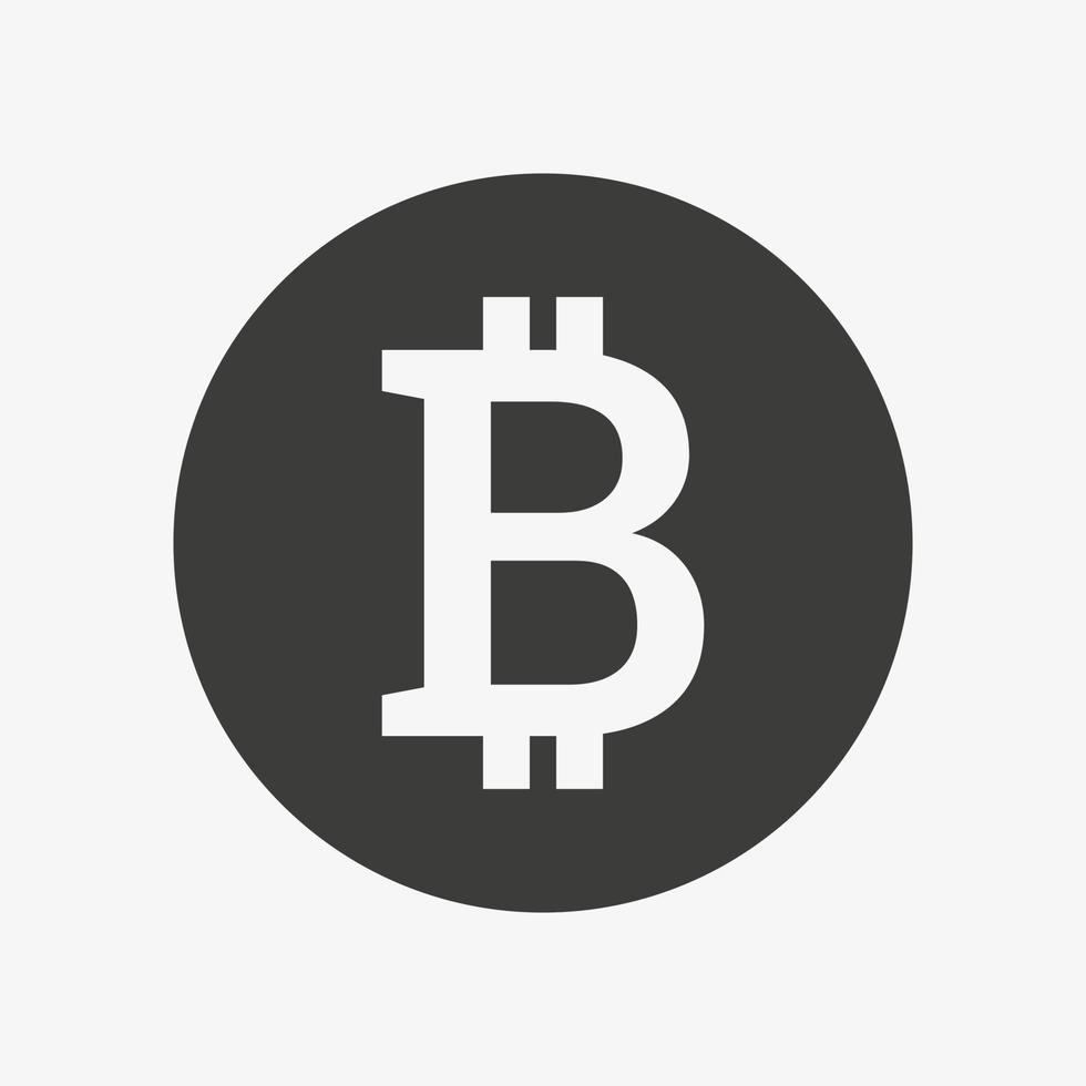 Cryptocurrency symbol. Bitcoin vector icon. Digital mining