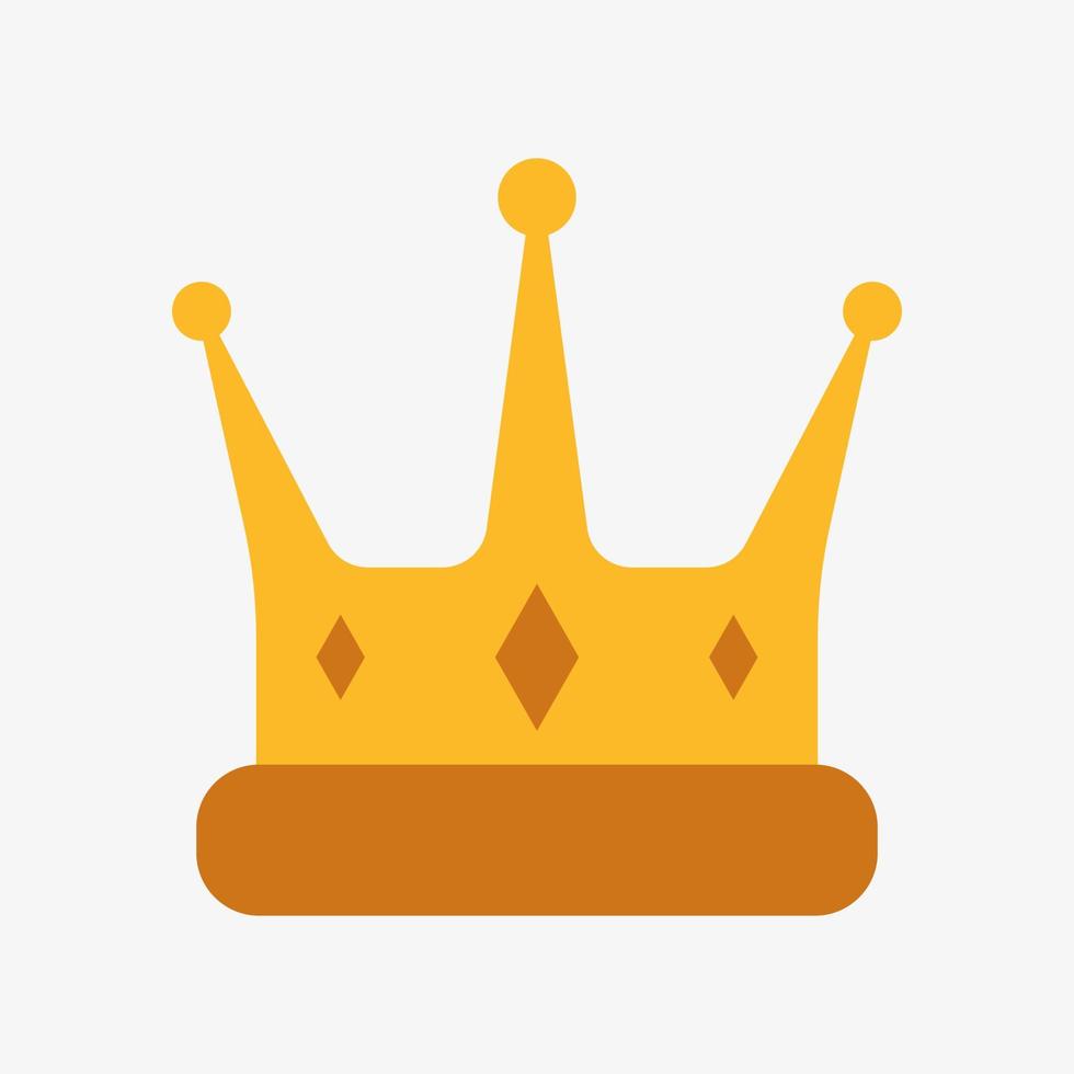 Simple vector illustration of a crown isolated on white background. Golden crown icon. King, queen, prince, princess symbol
