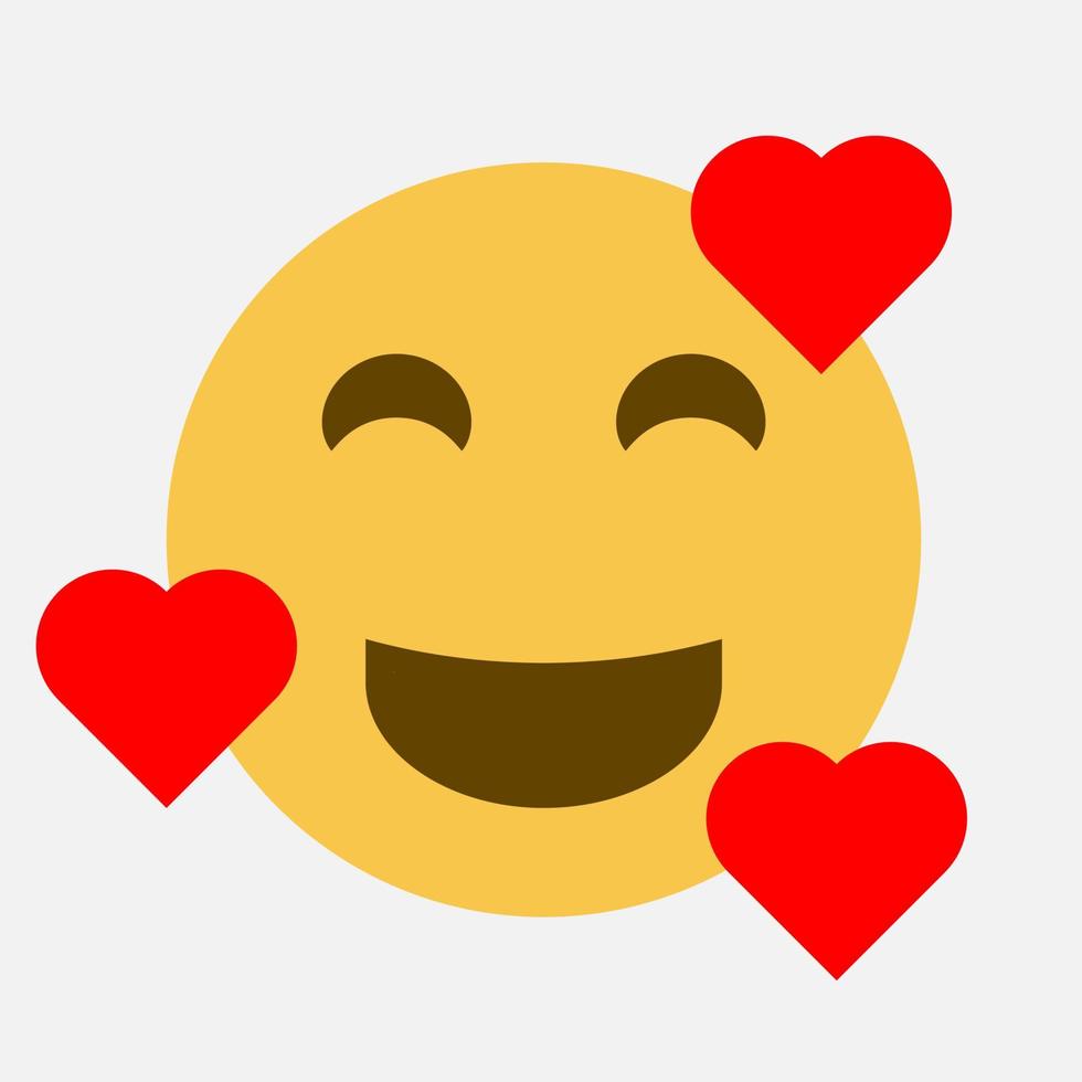 Amor corazón emoji ilustración vectorial aislado sobre fondo blanco. vector