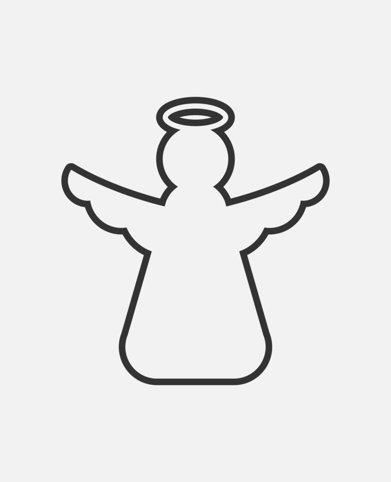 Angel line vector icon isolated on white background