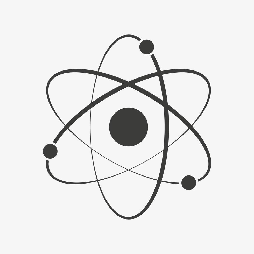 icono de vector de átomo aislado sobre fondo blanco. señal de energía nuclear