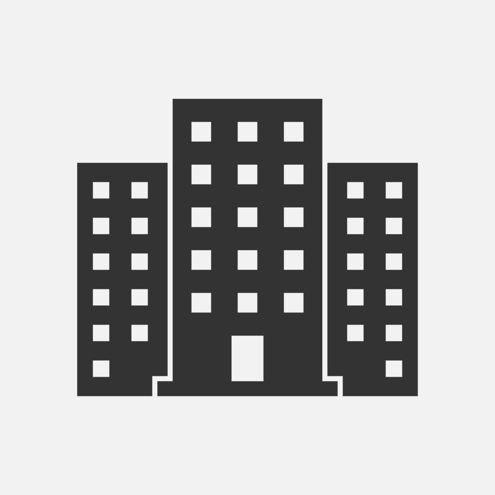 Three apartment buildings vector icon isolated on white background