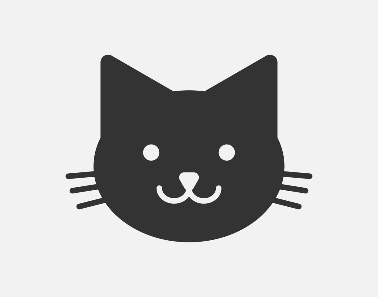 icono de vector de gato aislado sobre fondo blanco. linda señal de gatito