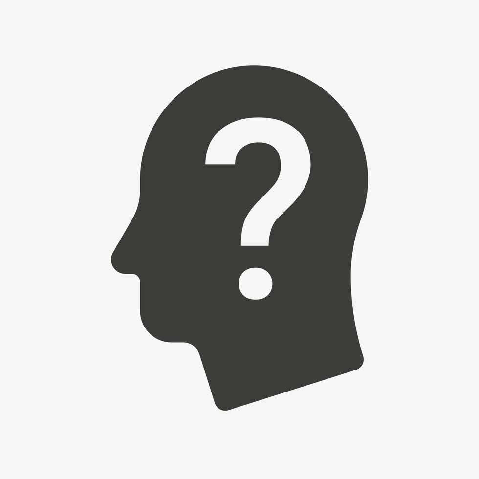 Unknown person vector icon isolated on white background. Head side view