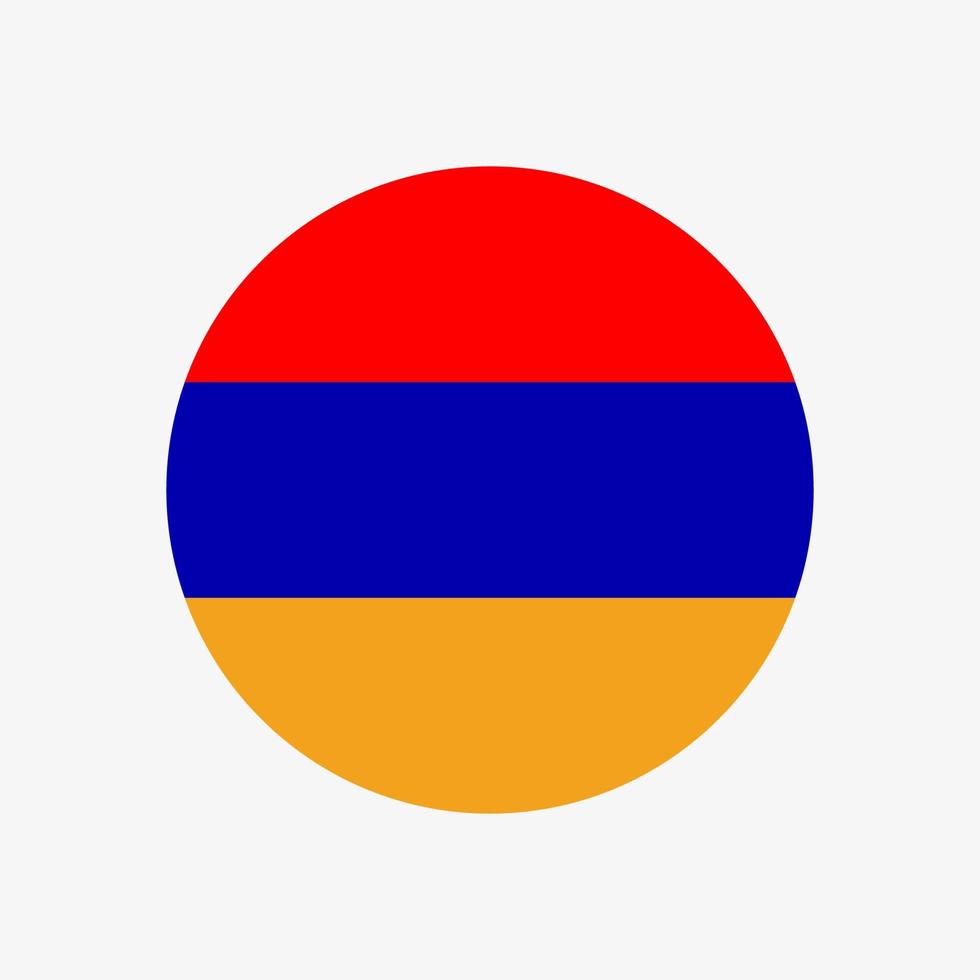 Round armenian flag vector icon isolated on white background. The flag of Armenia in a circle