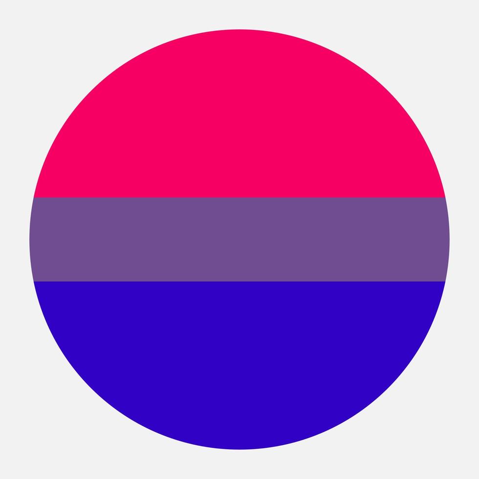 icono de vector de círculo de bandera bisexual
