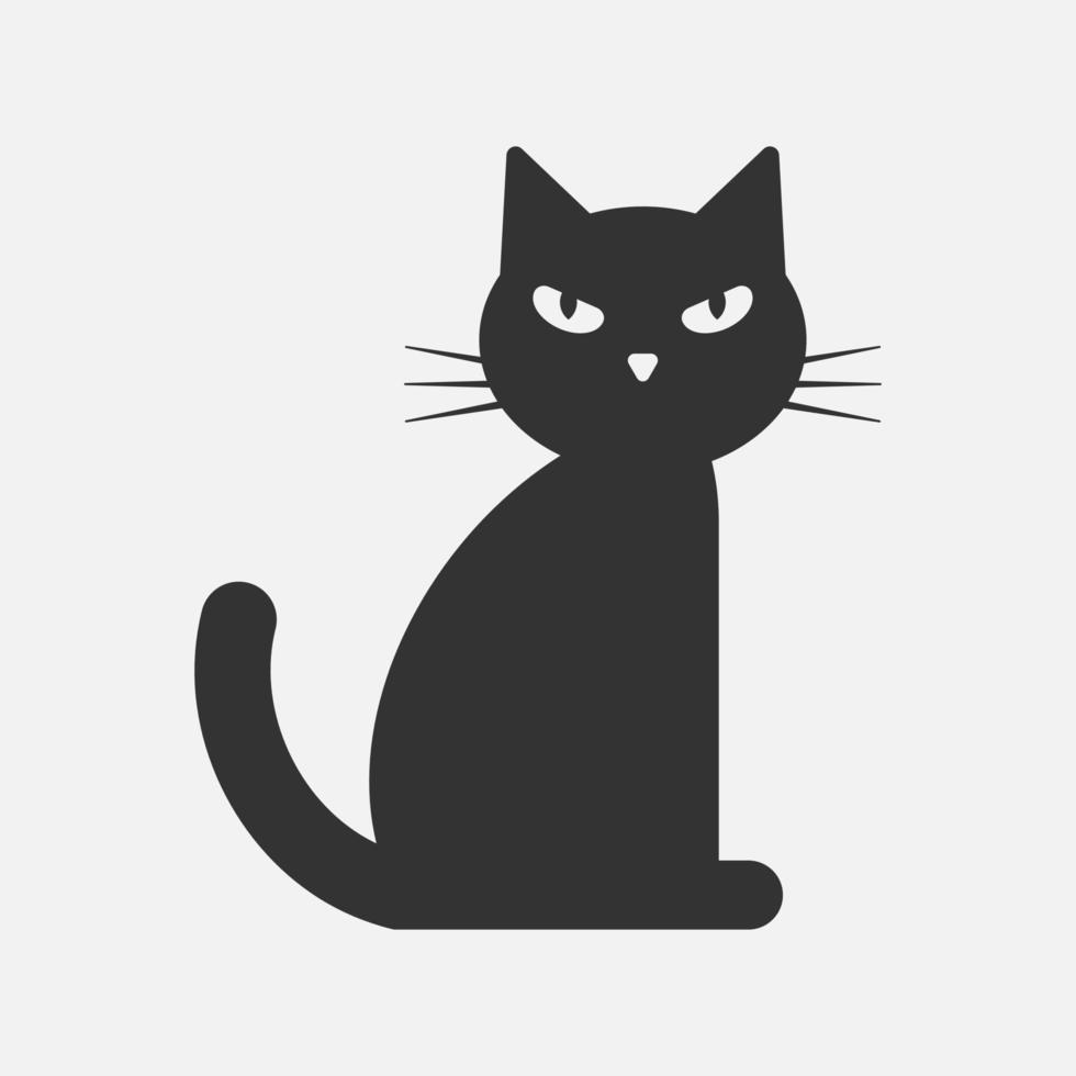 icono de vector de gato sentado aislado sobre fondo blanco