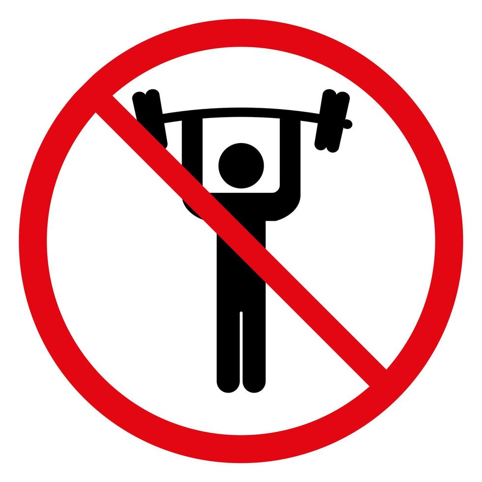No weightlifting sign. Vector illustration isolated on white background