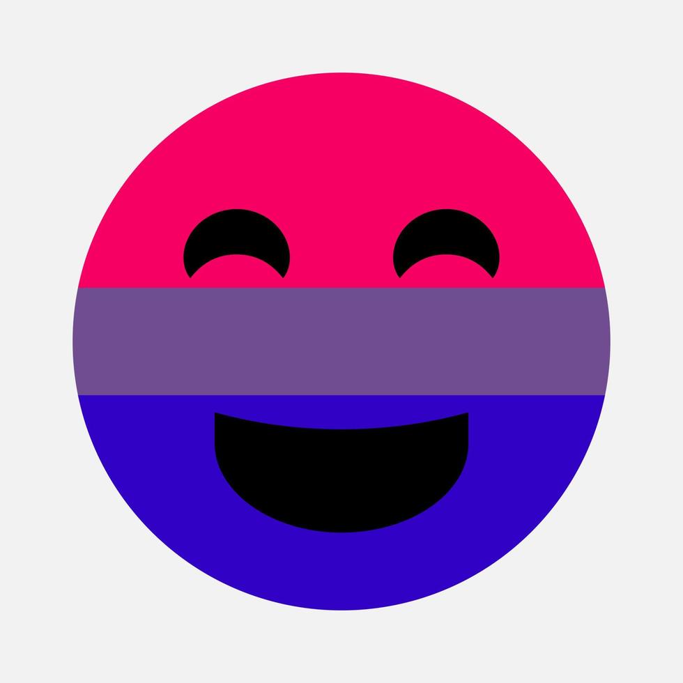 ilustración de vector de emoji bisexual aislado sobre fondo blanco