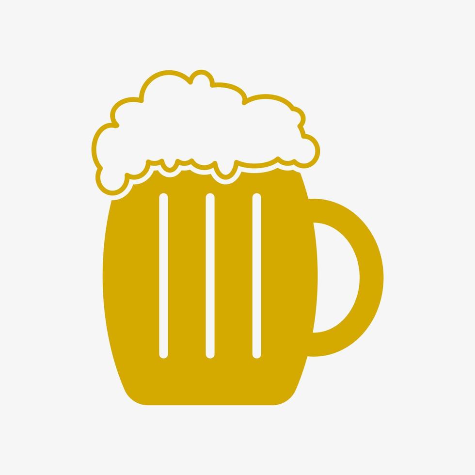 Beer vector icon. Glass of beer illustration isolated on white background