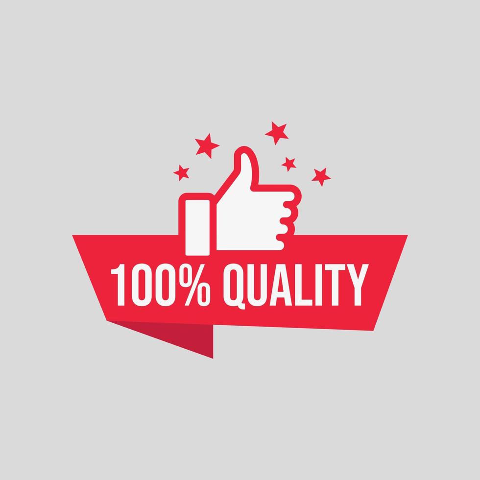 100 percent quality. Online shopping vector icon