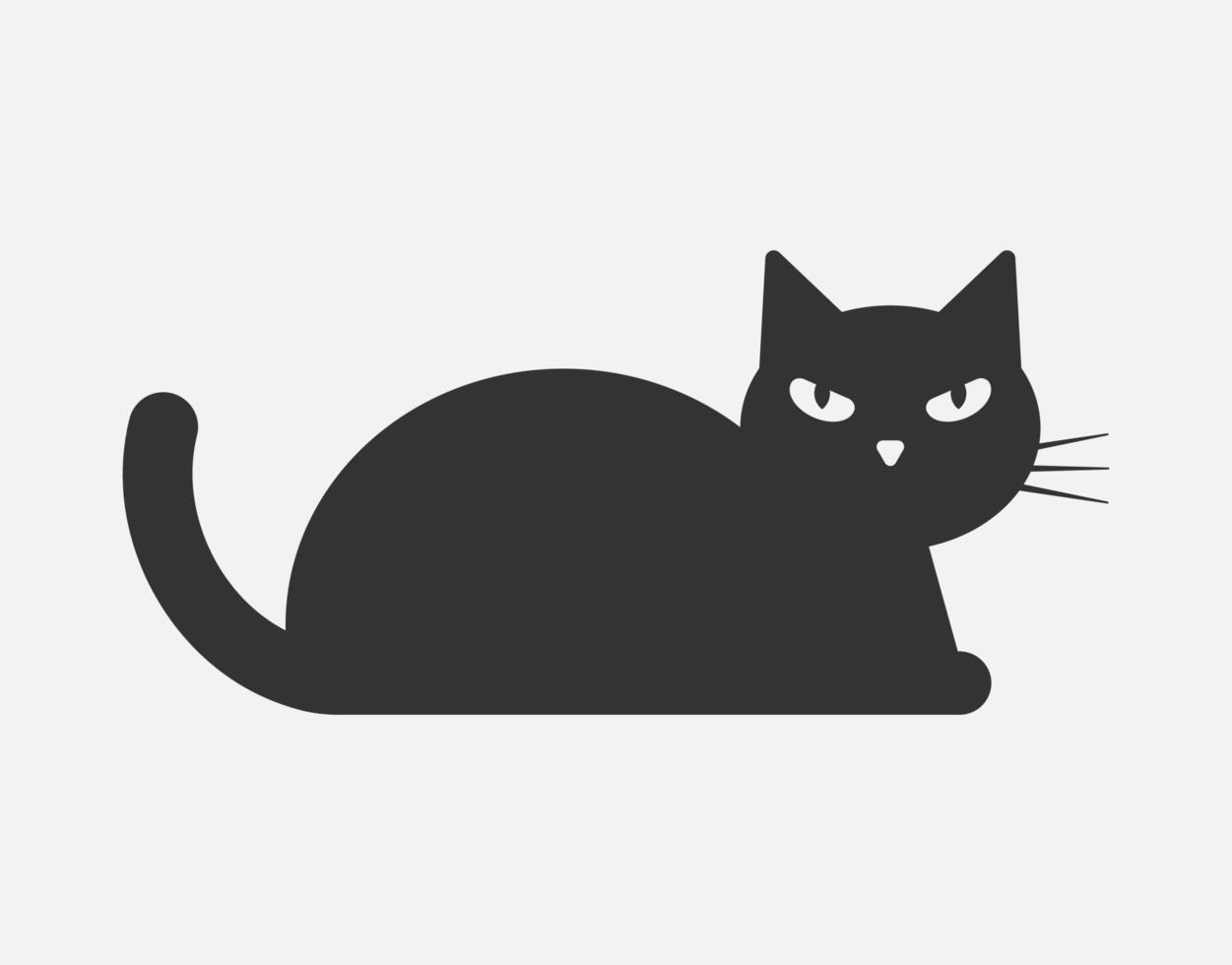 Lying cat vector icon isolated on white background