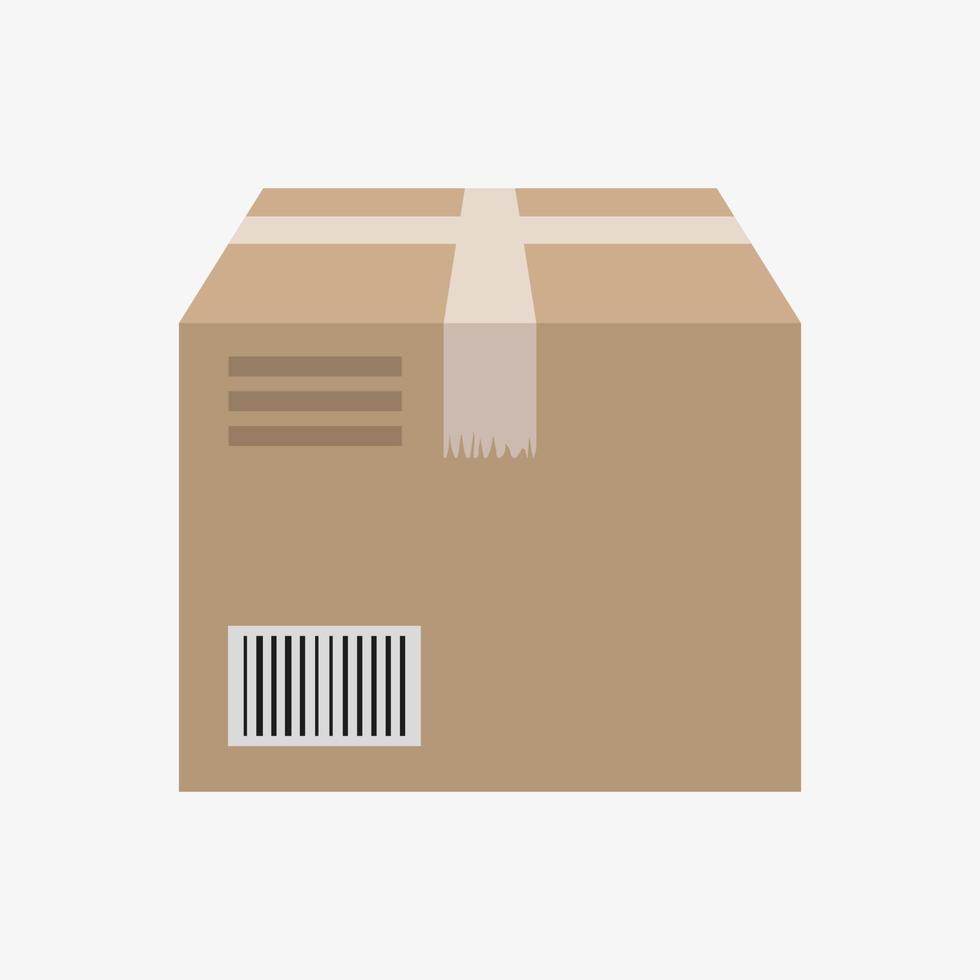 A flat design style illustration of a shipping parcel on white background vector