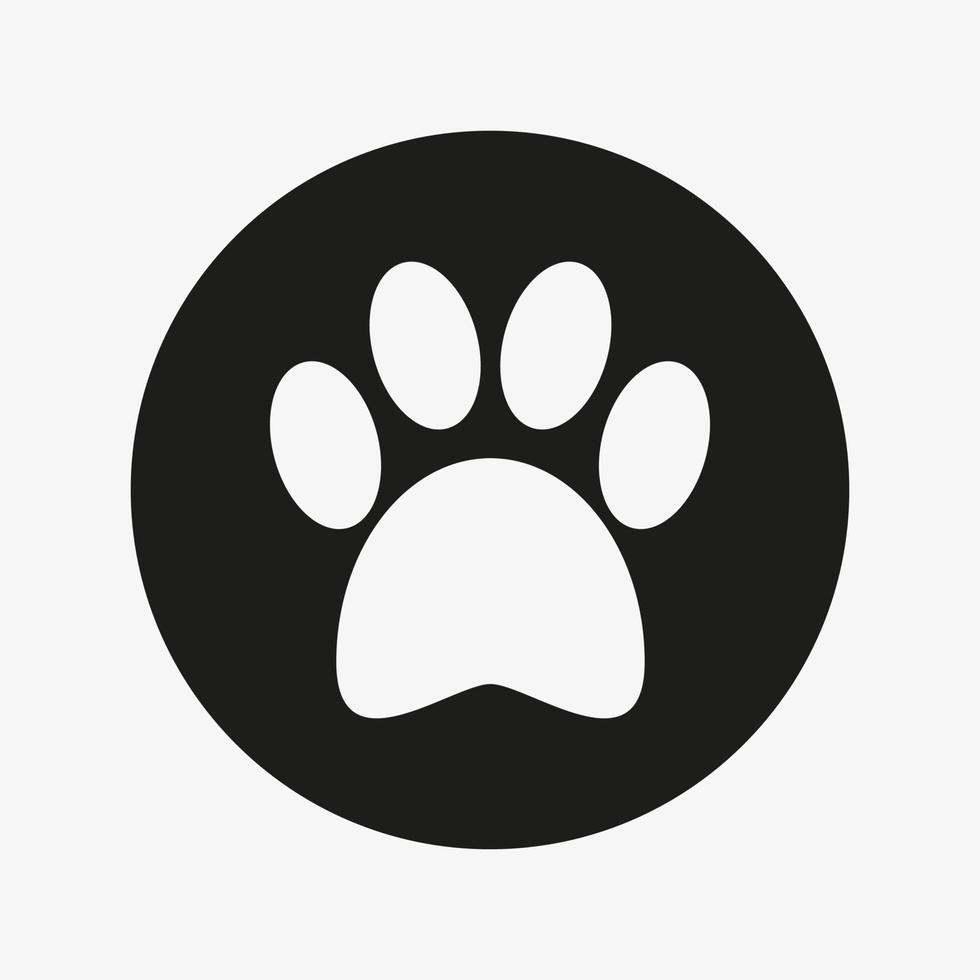 Paw print icon in a circle vector