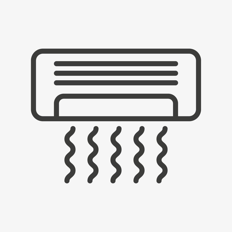 Air conditioning outline vector icon isolated on white background