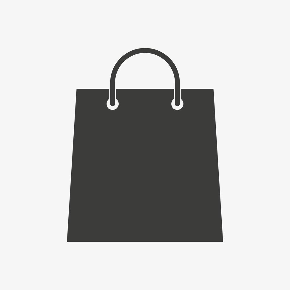 icono de vector de bolsa de compras aislado sobre fondo blanco