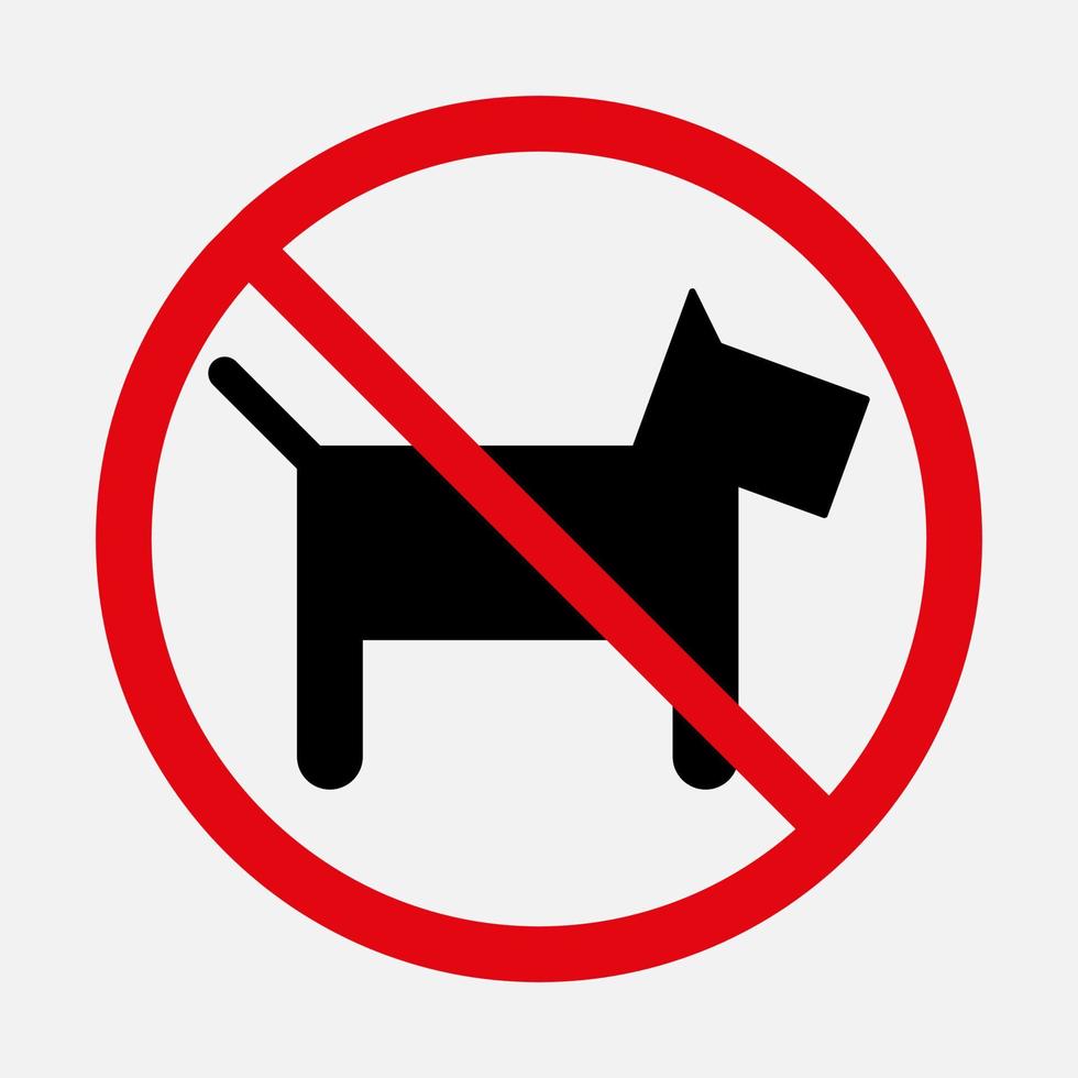 sin icono de perro. ilustración vectorial aislado sobre fondo blanco. no se permiten mascotas. señal de prohibición vector