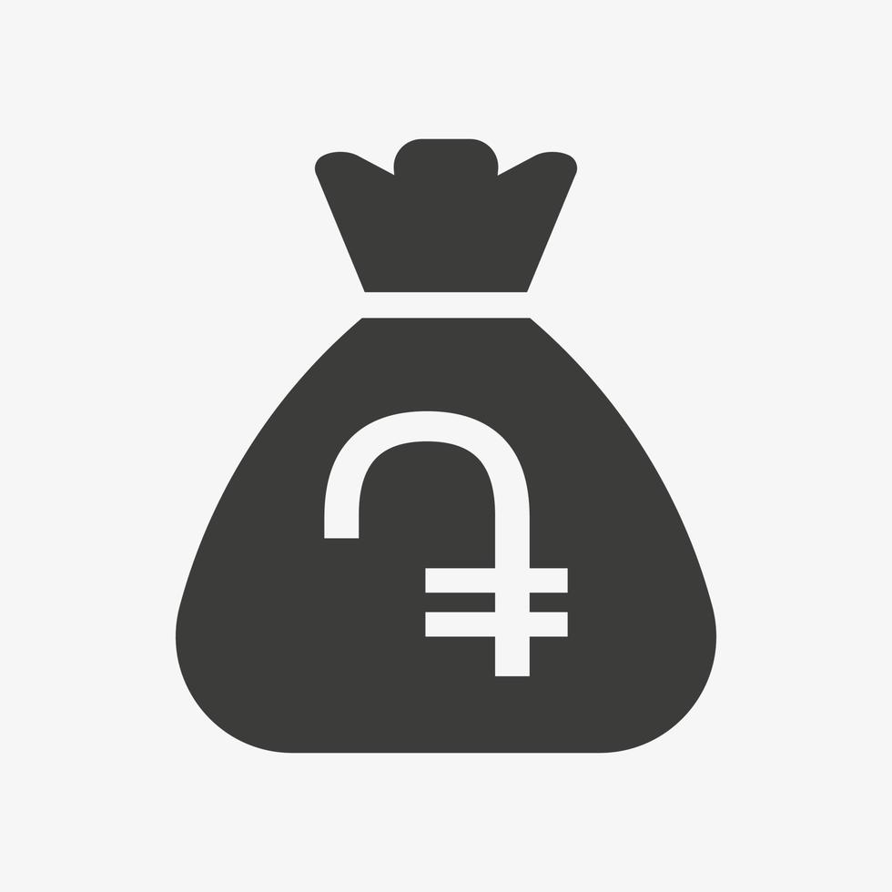 Armenian dram icon. Money bag flat icon vector pictogram. Sack with cash isolated on white background. Currency symbol of Armenia