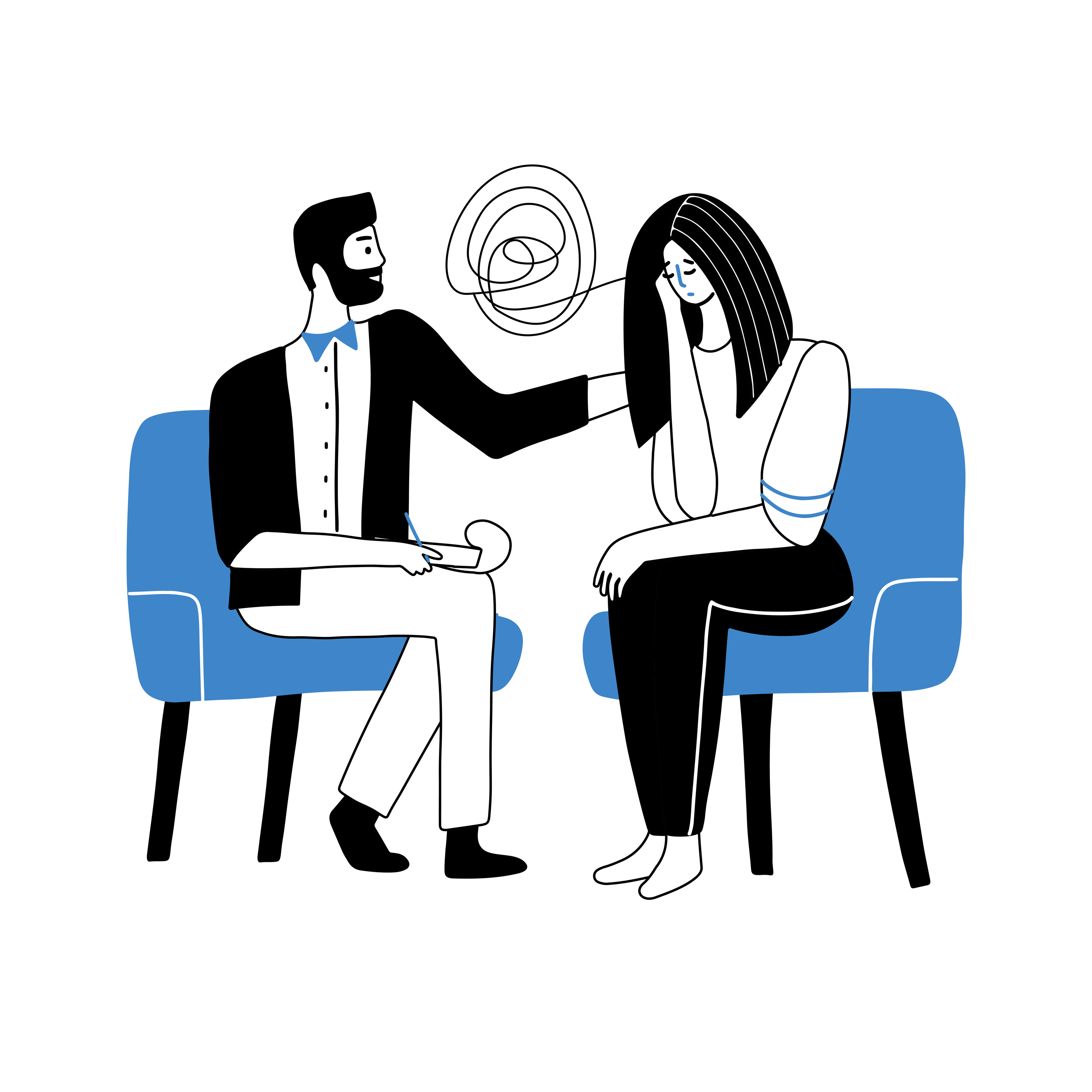 Male Psychologist having session with his patient. Counseling therapy