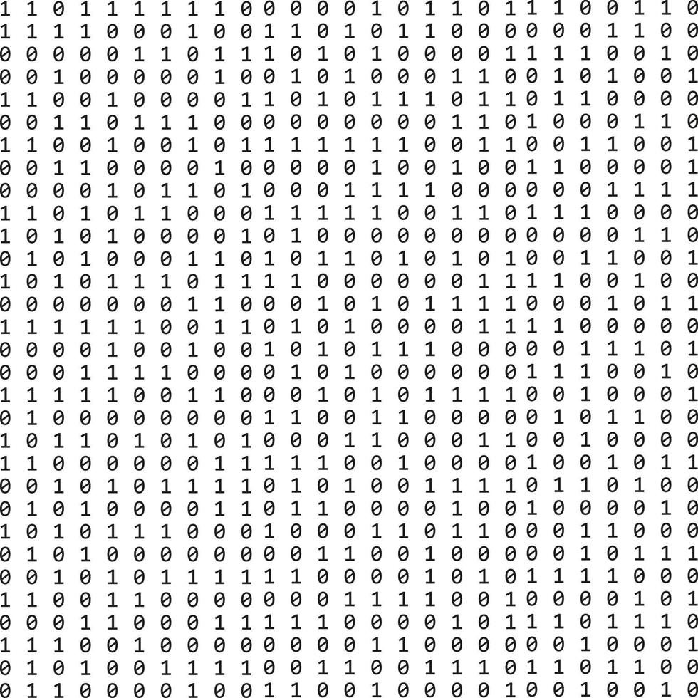 Binary code zero one matrix white background. Technology connection digital data abstract background. vector
