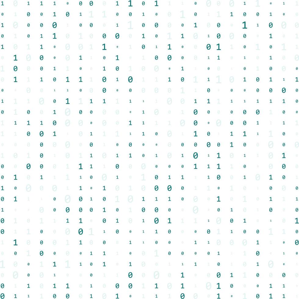 Binary code zero one matrix white background. Technology connection digital data abstract background. vector