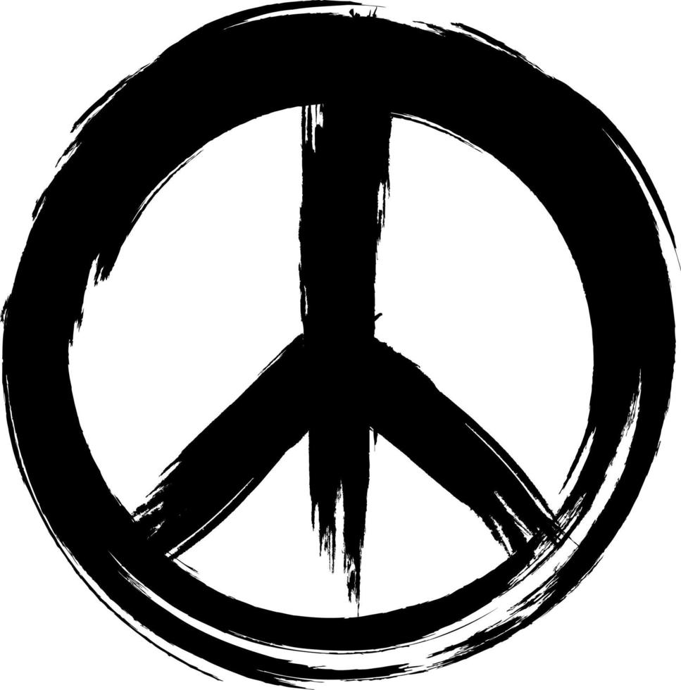 Grunge peace sign. Peace sign in vintage style. vector