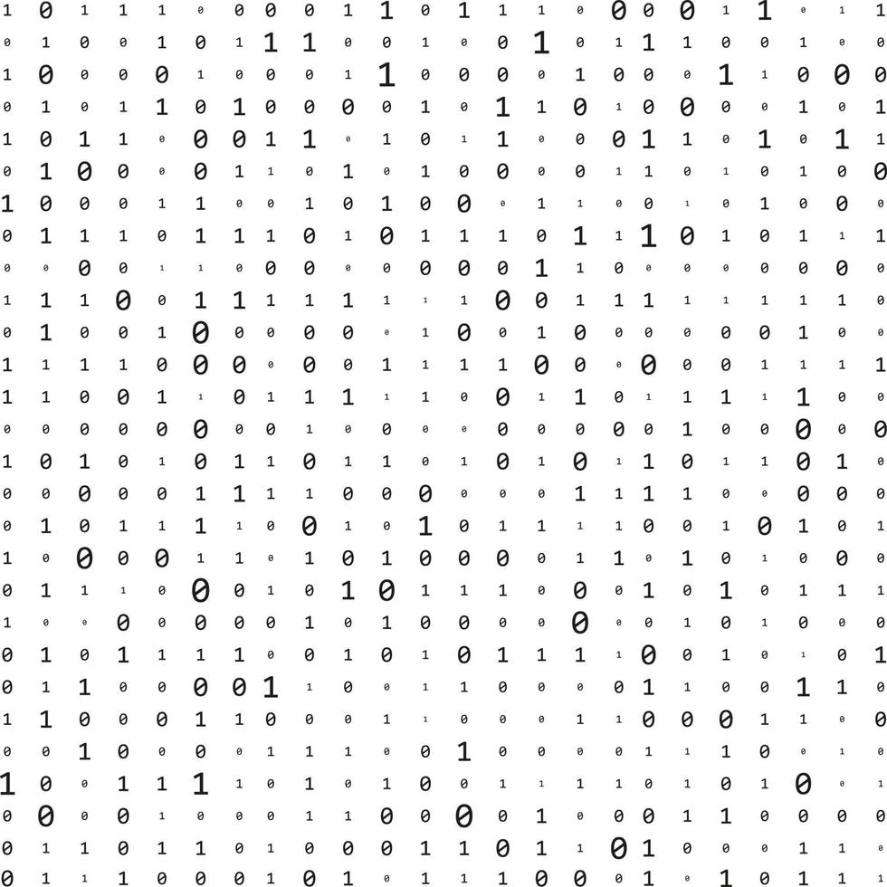 Binary code zero one matrix white background. Technology connection digital data abstract background. vector