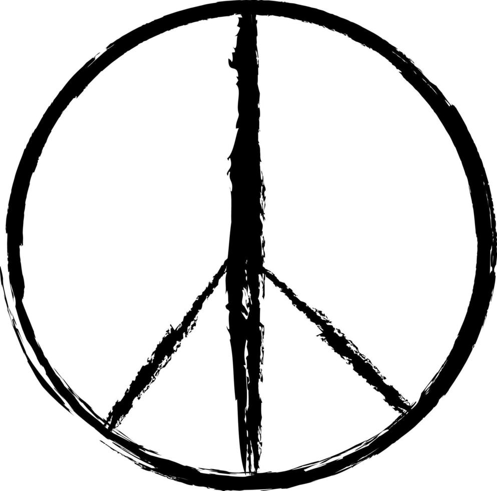 Grunge peace sign. Peace sign in vintage style. vector