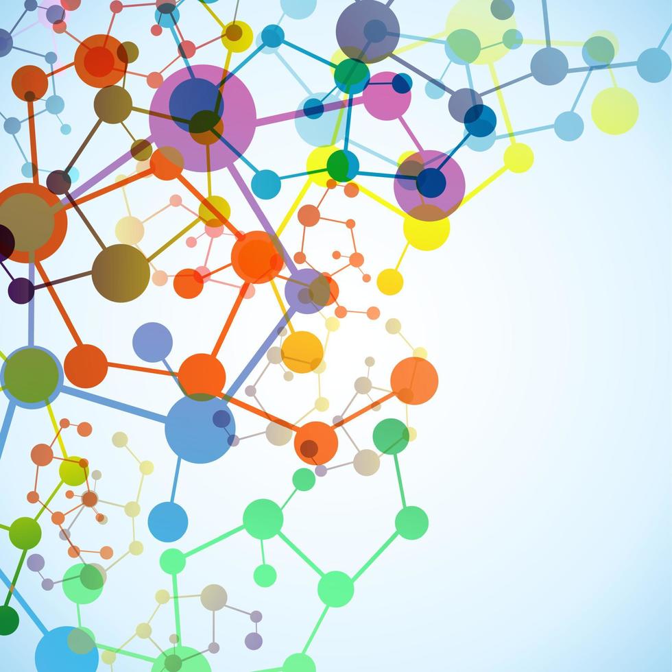 Multicolored molecular background .Vector vector
