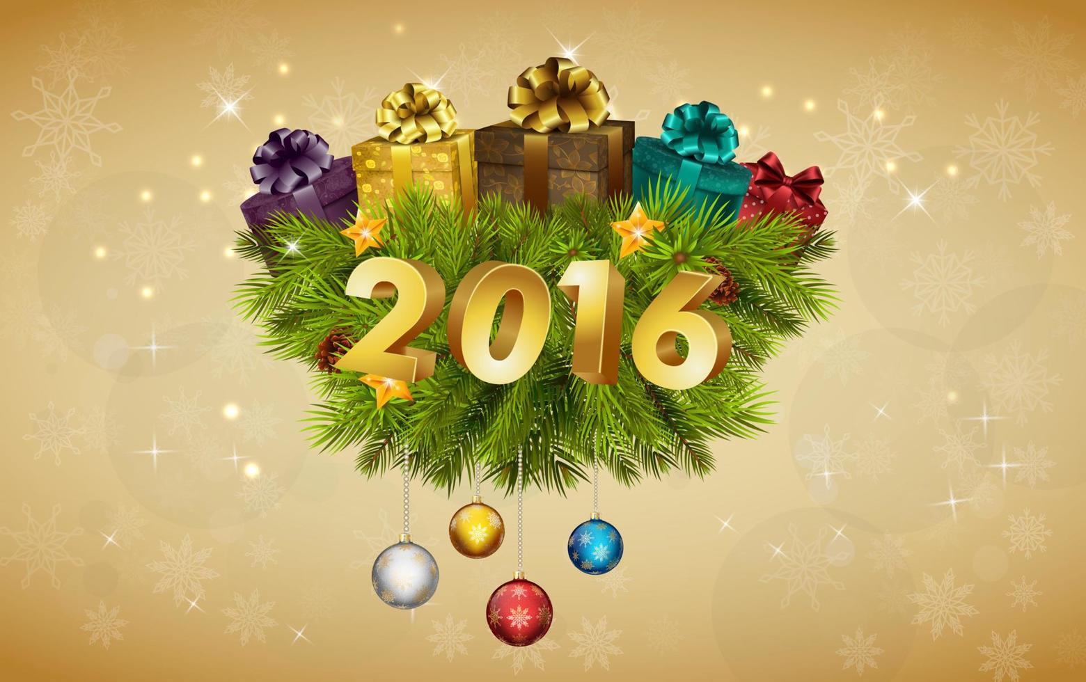 feliz año nuevo para la decoración de 2016 .vector vector