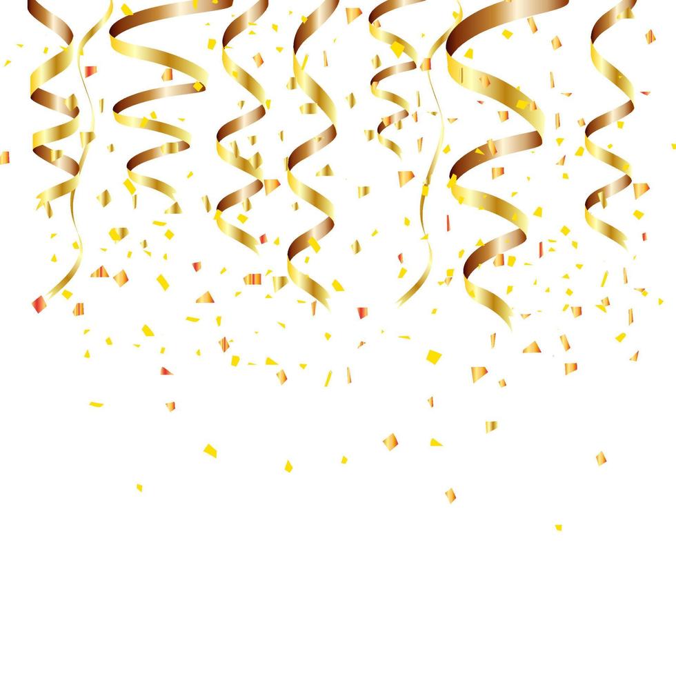 Happy new year background with golden confetti. vector