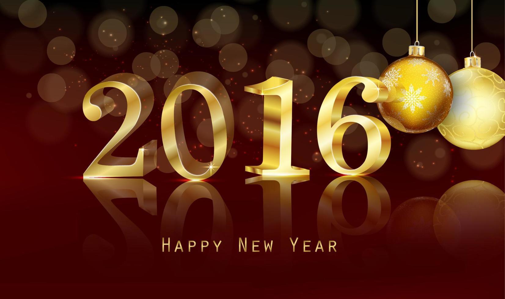 Happy new year 2016 with gold text  background vector