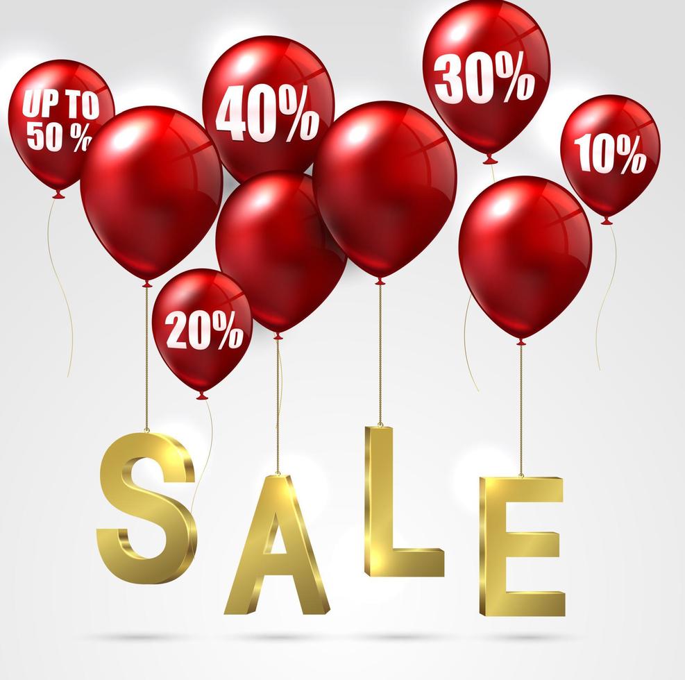 Balloons and discounts sale on isolated background.vector vector