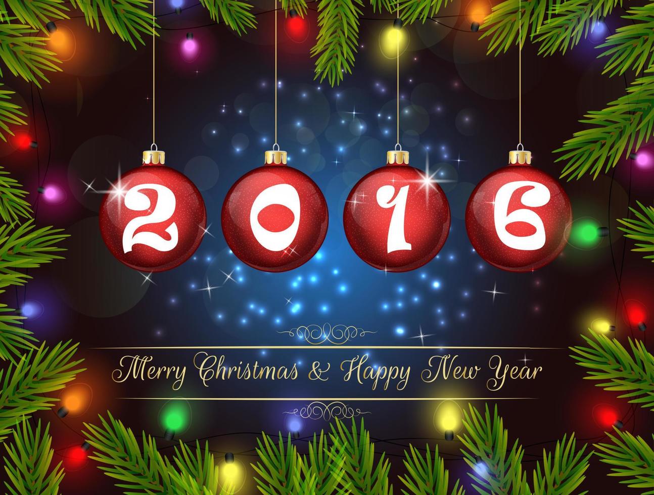 feliz año nuevo para el fondo 2016 vector